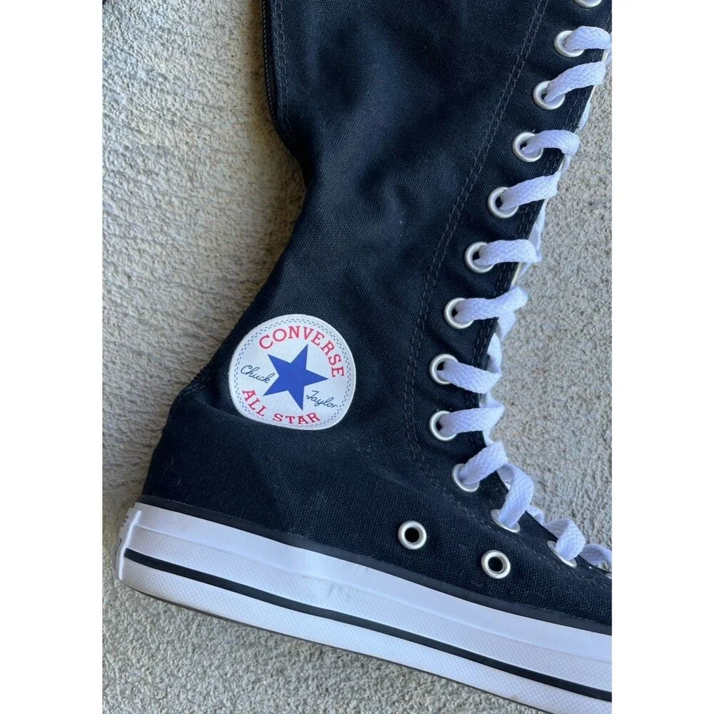 Converse All-Star Women's 7 Men's 5 Tall Knee High Sneakers 1V708 - Black - Picture 3 of 12